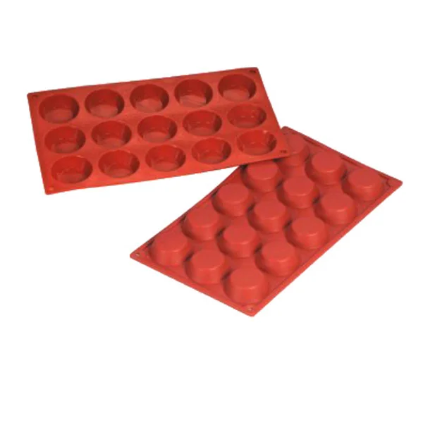 MOULE PETIT FOUR Ø 5x1,5 CM 17,5x30 CM ROUGE SILICONE (1 UNITÉ) - Garcia de Pou