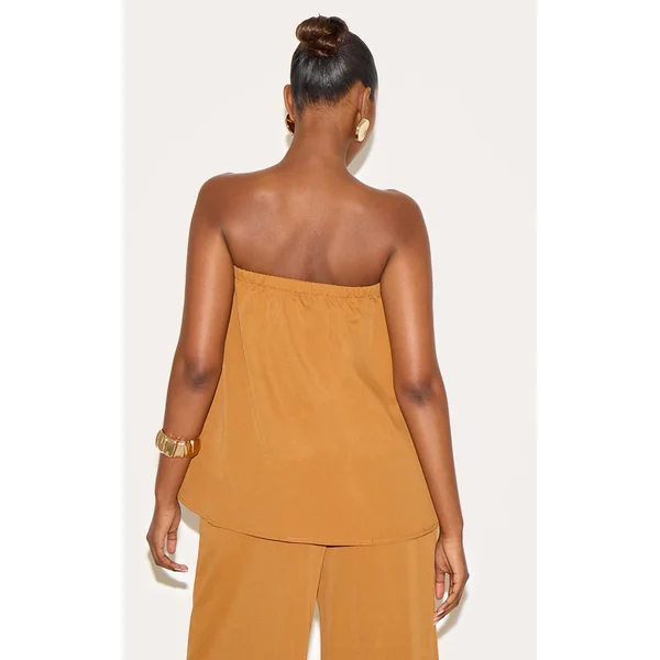 Moutarde Top Bandeau Long Tissé Moutarde Foncé