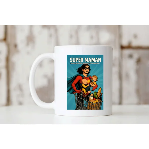 Mug Super Maman – Mission Impossible : Mais On Le Fait Quand Même ☕💪