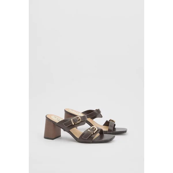 Mules Axel À Talon Bloc En Synthétiquecuir Avec Détail Boucle