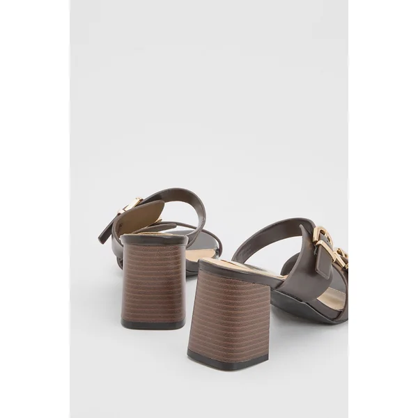 Mules Axel À Talon Bloc En Synthétiquecuir Avec Détail Boucle