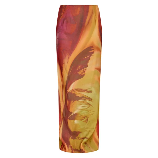 Multicolore Jupe Longue Tissée À Imprimé Fleuri