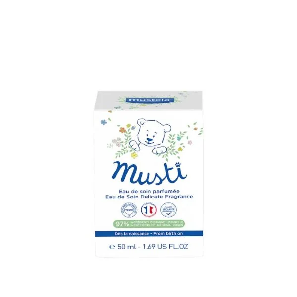 MUSTELA MUSTI 50ml - Eau de Soin Parfumée pour Bébé - Cheveux, Cou, Vêtements - Dès la Naissance
