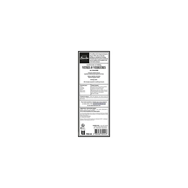 Nettoyant surfaces vitrées vitres et verrières au vinaigre Maison Briochin 750ml