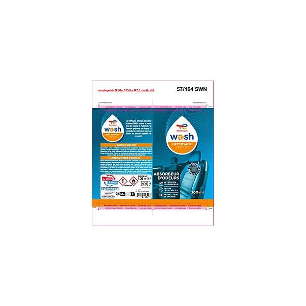 Nettoyant textiles absorbeur d'odeurs 300 ml, Total Energies Wash