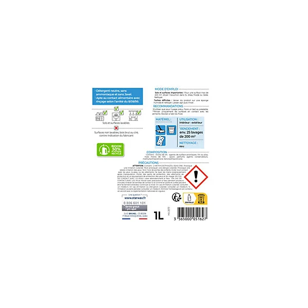 Nettoyant universel ph neutre multi-usages Starwax 1L
