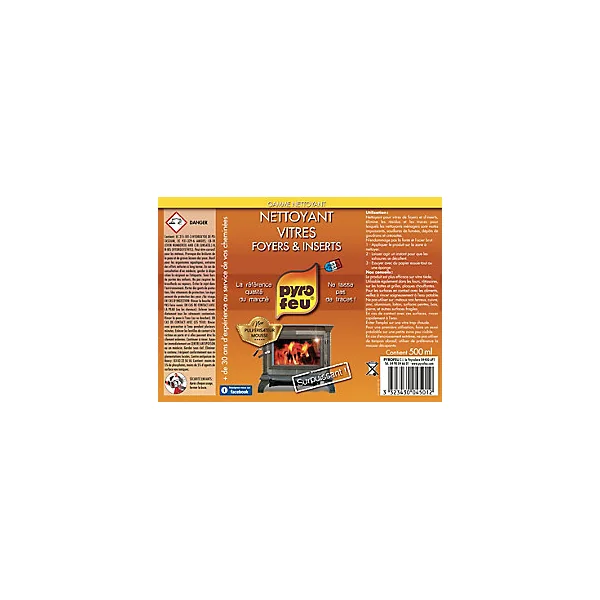 Nettoyant vitre foyers et inserts en flacon de 500 ml