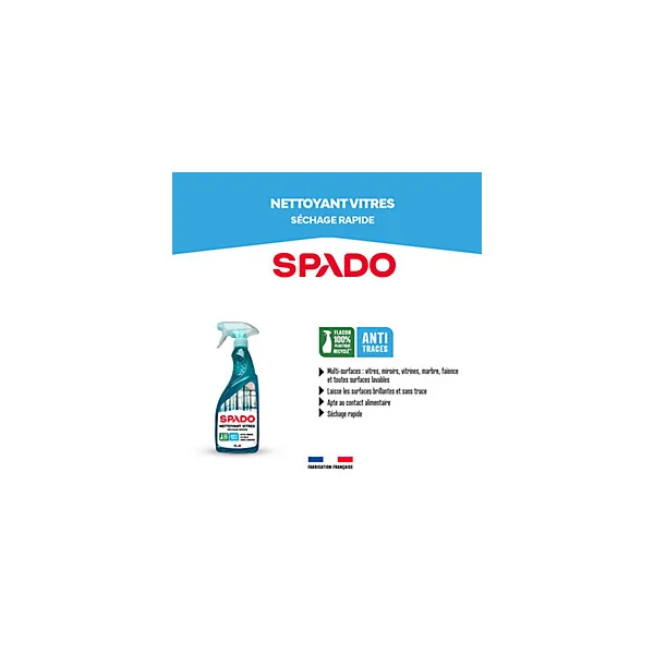 Nettoyant vitres pulvérisateur - séchage rapide 750ml Spado