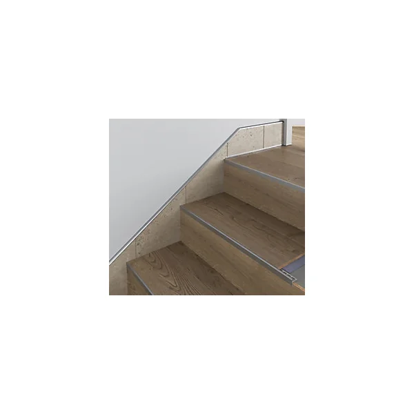 Nez de marche extérieur Diall carré aluminium brut argent lisse 28mmx250cm