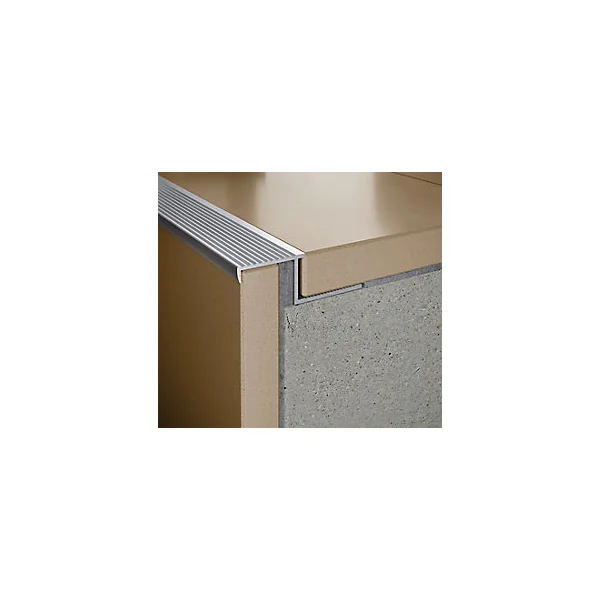 Nez de marche extérieur Diall droit aluminium brut argent lisse 35mmx250cm