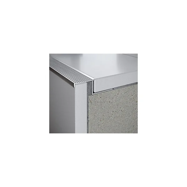 Nez de marche extérieur Diall droit aluminium brut argent lisse 35mmx250cm