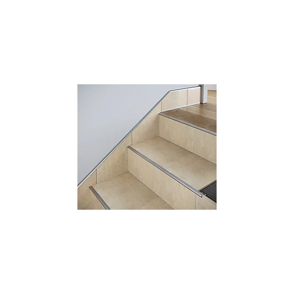 Nez de marche extérieur Diall rond aluminium brut argent lisse 37mmx250cm