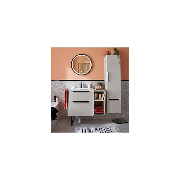 Niche complément sous vasque 2 cases Urban blanc cassé 30 cm