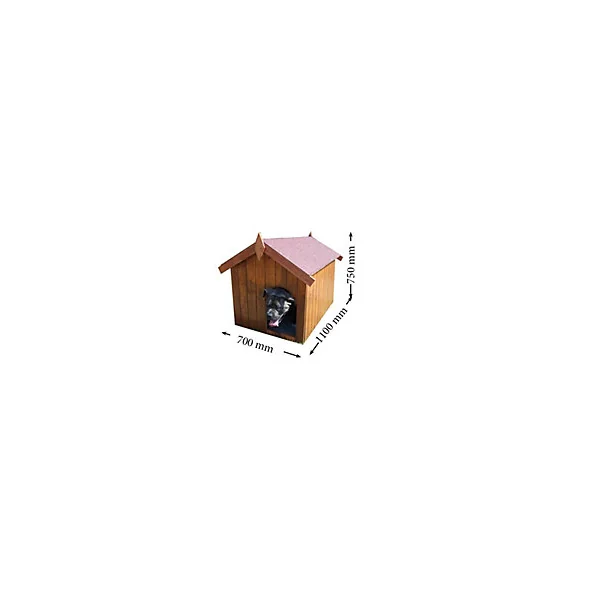 Niche pour petit chien 0,77m² en bois avec toit bitumé et plancher Habrita