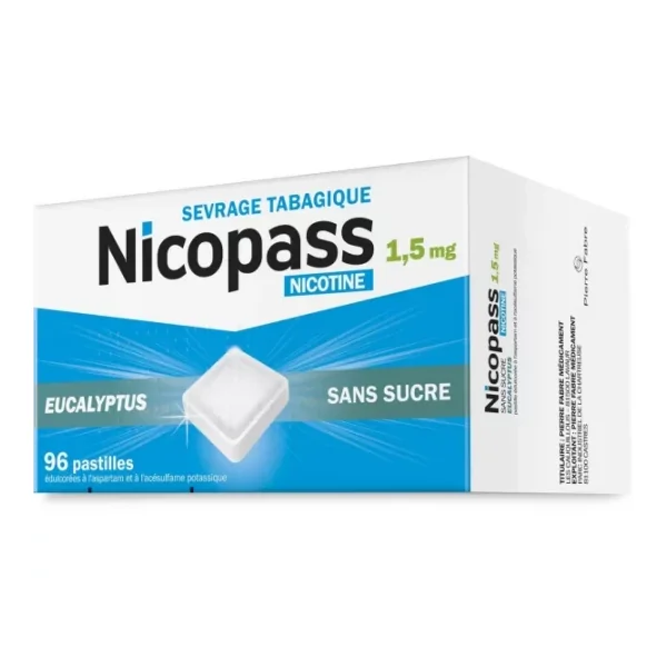 Nicopass 1,5 mg Pastilles Eucalyptus x 96