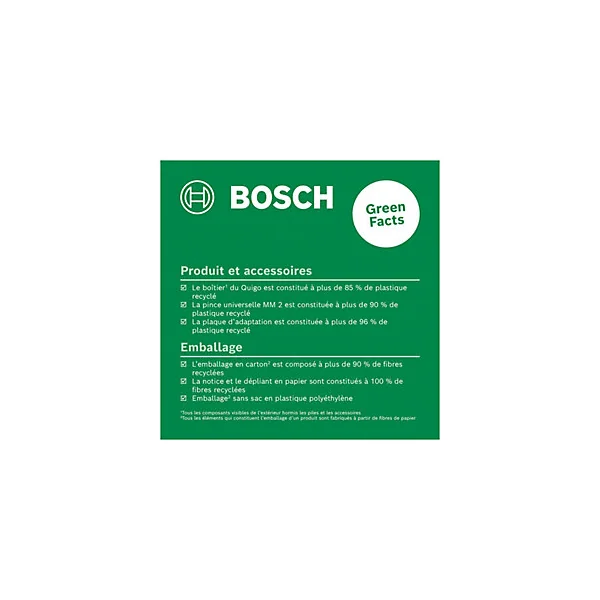 Niveau laser alignement croix Bosch Quigo rouge 10 m