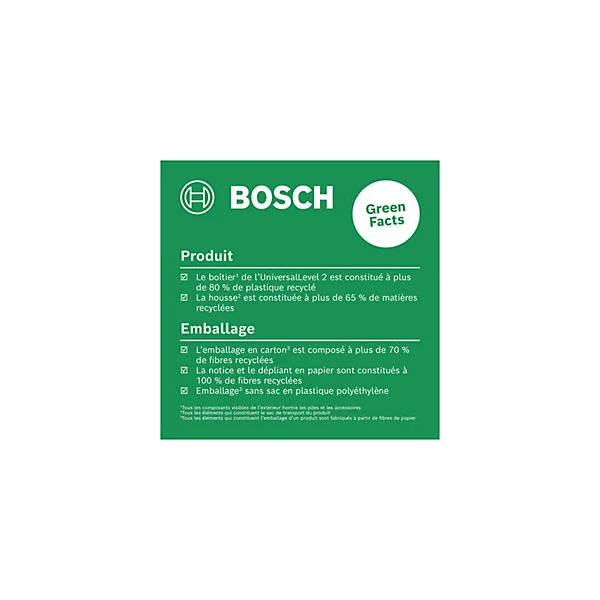 Niveau Laser Bosch UniversalLevel 2 Haute Précision 0,5 mm/m et Portée 12 m avec Trépied