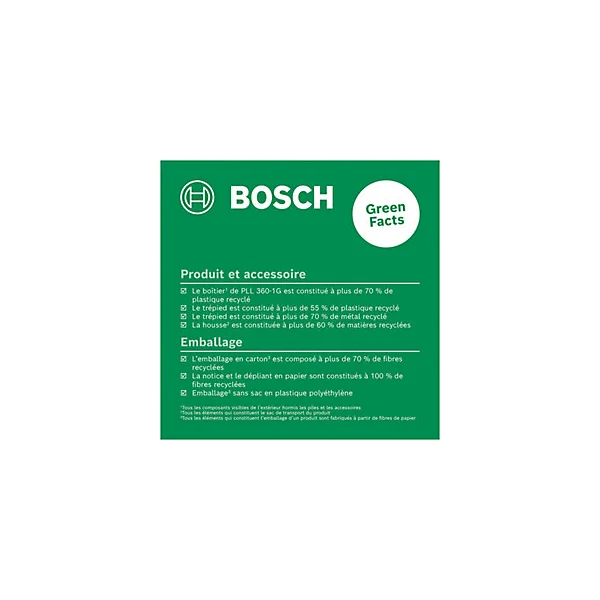Niveau laser à lignes vertes autonivelant PLL à 360° 1G bosch