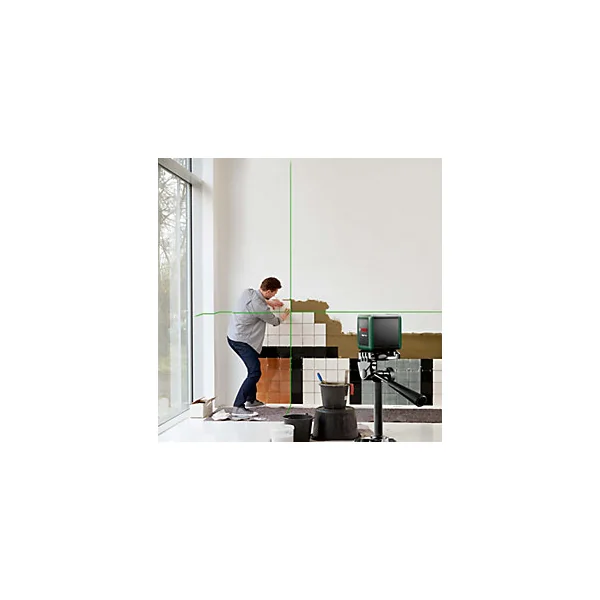 Niveau laser à lignes vertes Quigo Green Bosch haute Visibilité et Précision 0,6 mm/m avec trépied