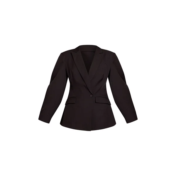 Noir Blazer À Manches Cocon Et Détail Asymétrique