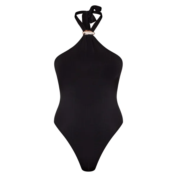Noir Body À Encolure Licou Avec Détails De Finition Sculptant Mat