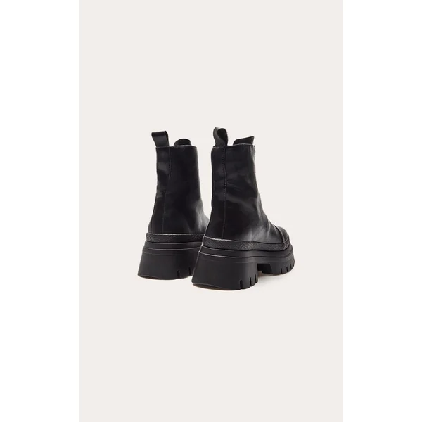 Noir Bottines Chelsea Chunky En Synthétiquecuir Avec Fermeture Éclair Devant