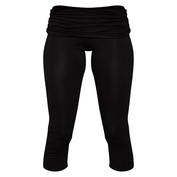 Noir Capri En Jersey À Taille Repliable