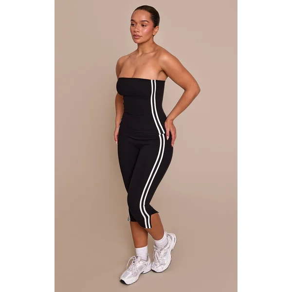 Noir Capri Sculptant À Détails De Bandes Contrastées Shape