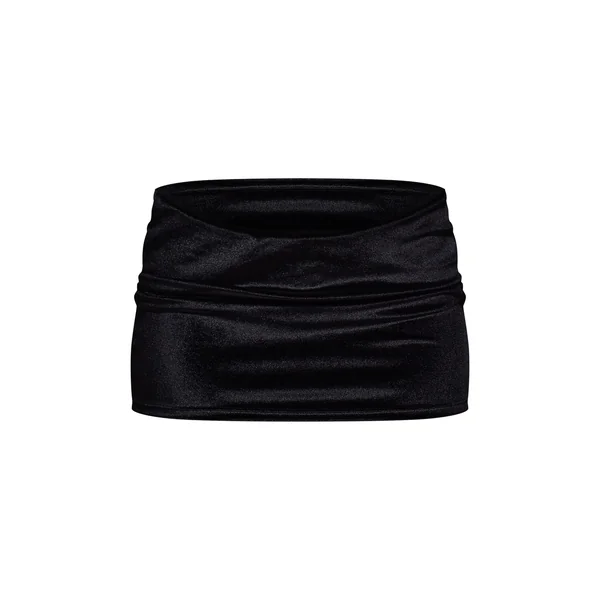 Noir Ensemble Coordonné Mini-jupes En Velours
