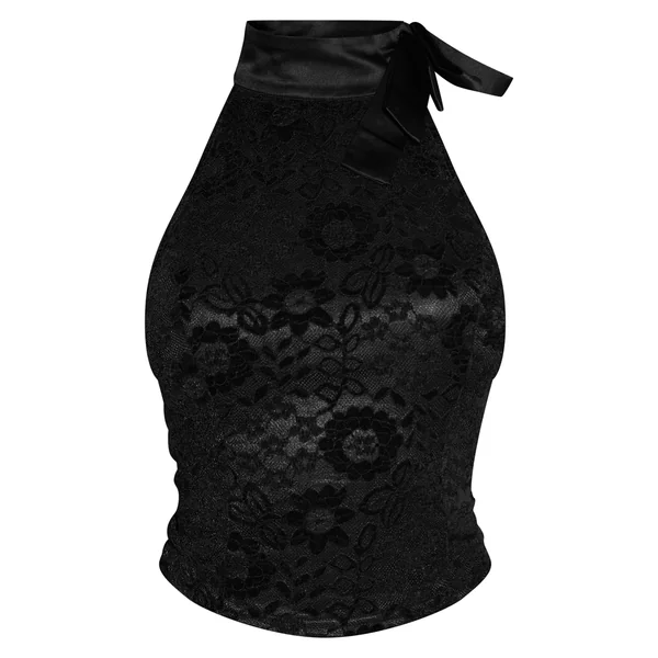 Noir Ensemble Haut En Dentelle À Détail Nœud