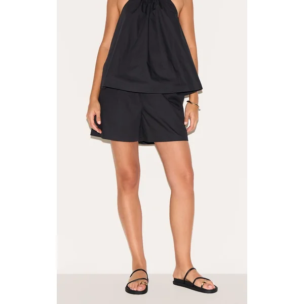 Noir Ensemble Short Ample En Popeline Pour Grande Taille