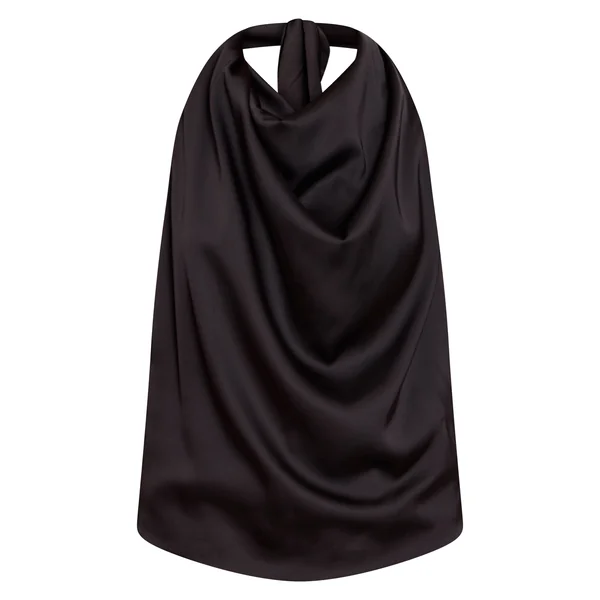 Noir Haut En Satin À Détails De Franges