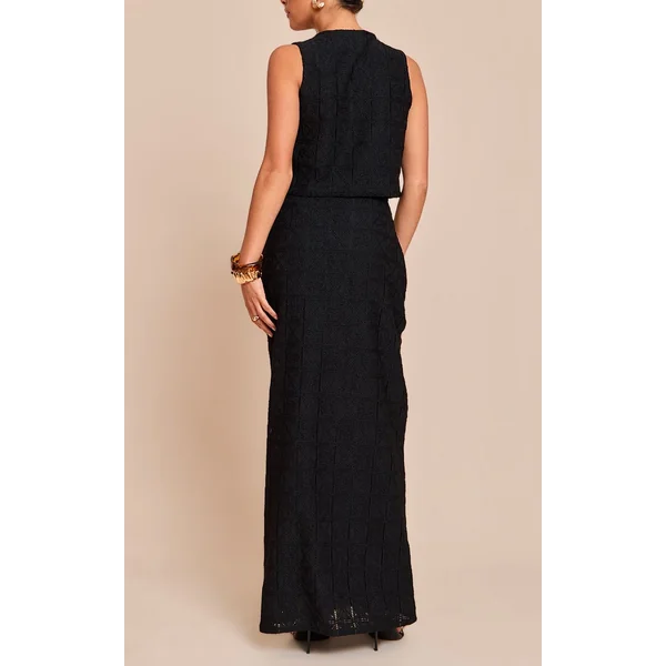 Noir Jupe Longue À Motifs Petite