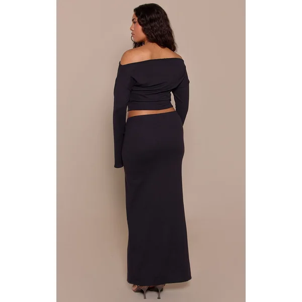 Noir Jupe Maxi Shape Toucher Doux