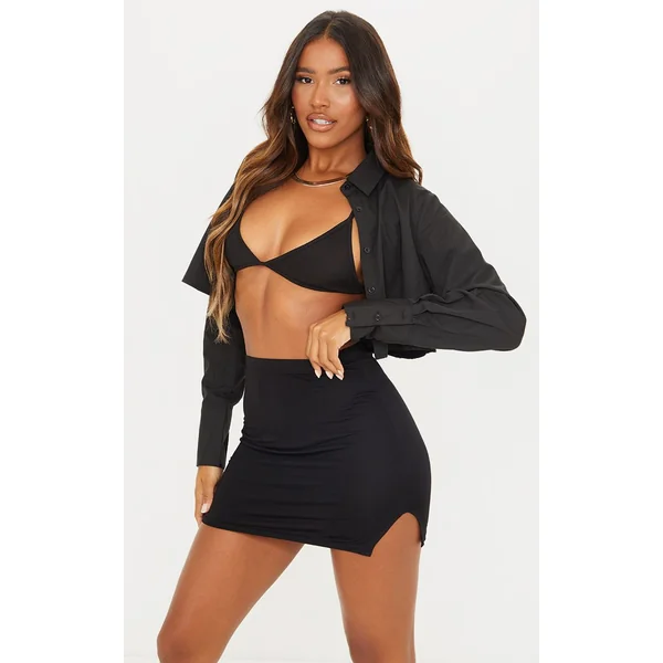 Noir Mini-jupe Fendue