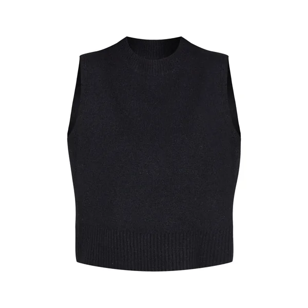 Noir Pantalon Large En Maille Douce Chiné