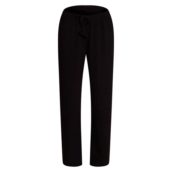 Noir Pantalon Large À Cordon En Maille Côtelée Brossée Ensemble Coordonné