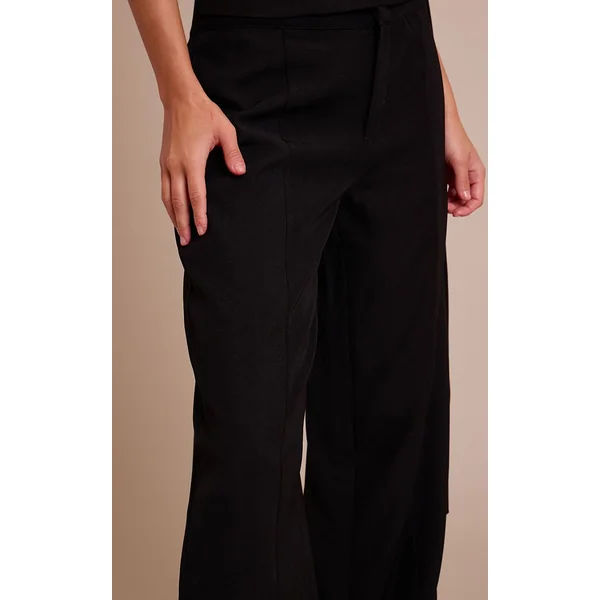 Noir Pantalon Tailleur Tissé Avec Détails De Coutures
