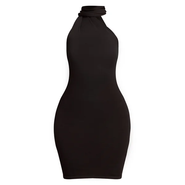 Noir Robe Mini Tricotée À Détail Foulard