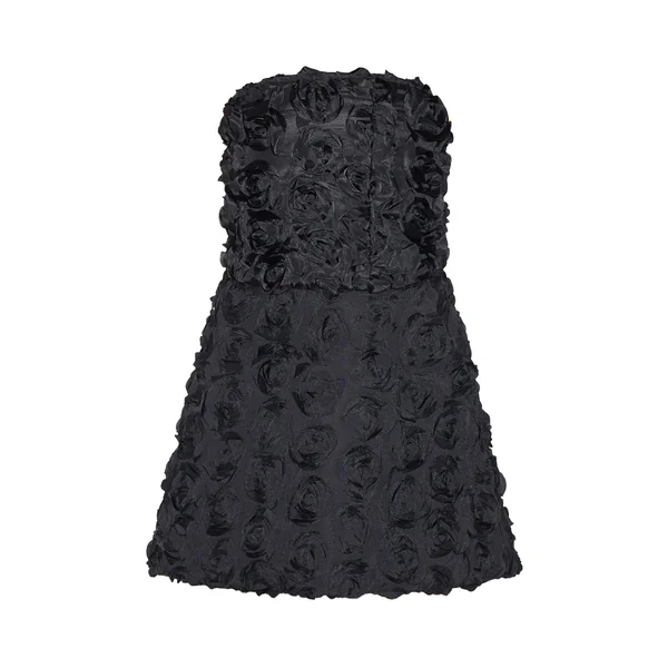 Noir Robe Patineuse À Volants Floraux