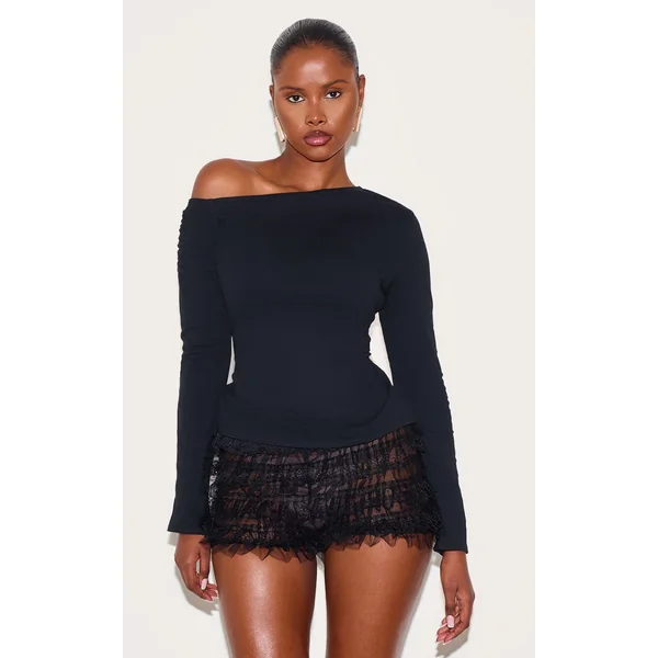 Noir Short Bloomer En Mesh À Volants