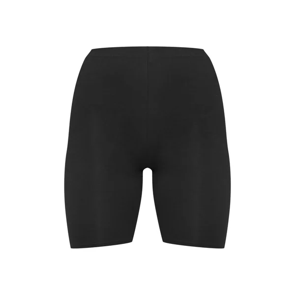 Noir Short Cycliste Basique En Mélange De Coton