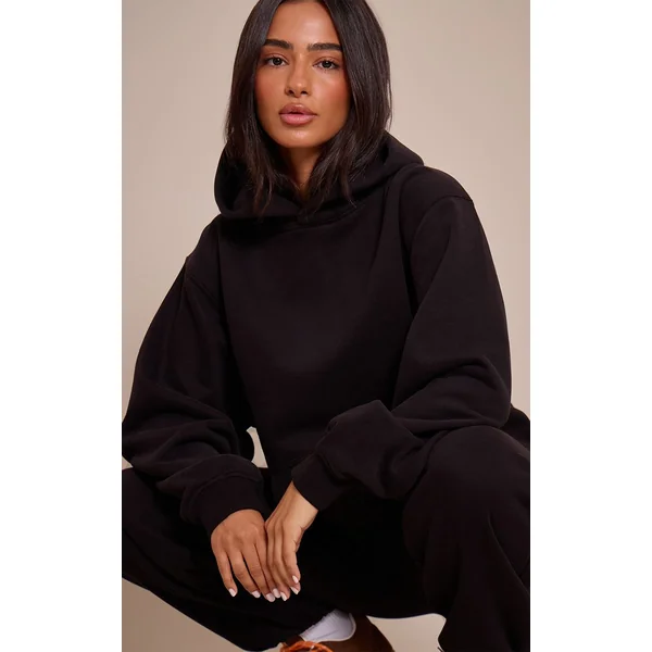 Noir Sweat À Casynthétiqueche Oversize Petite Taille