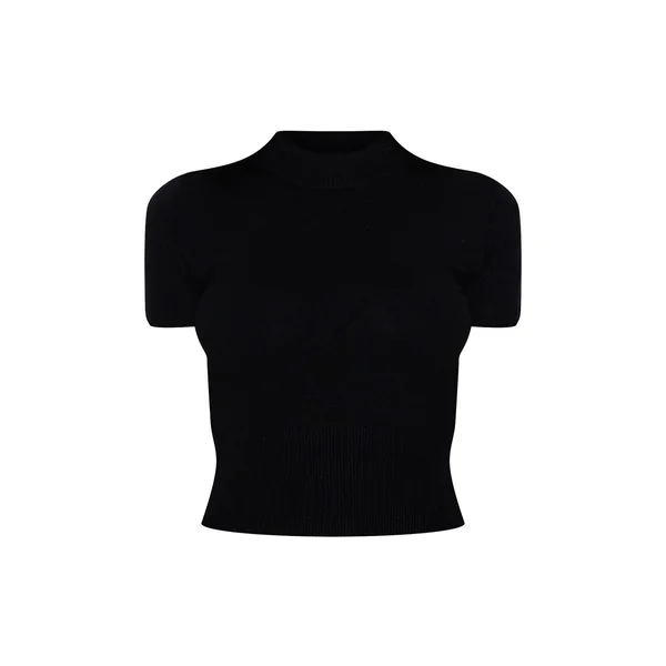 Noir T-shirt Basique En Maille