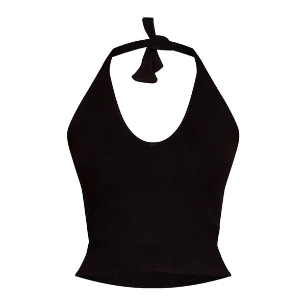 Noir T-shirt Dos Nu En Maille
