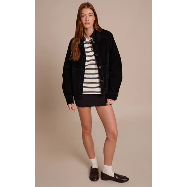 Noir Veste Oversize En Synthétique