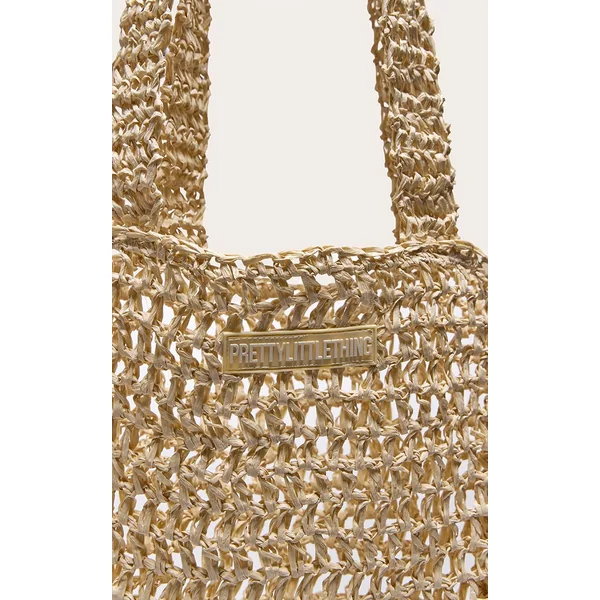Non Coloré Prettylittlething Sac En Paille Tressée