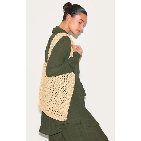 Non Coloré Prettylittlething Sac En Paille Tressée