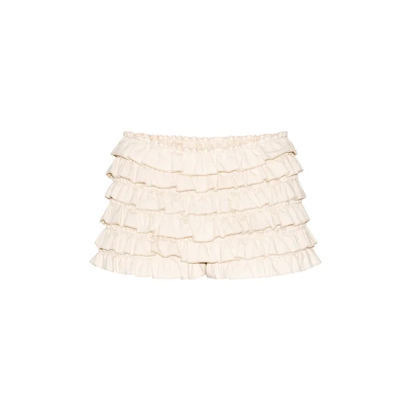 Non Coloré Short Bloomer Taille Basse En Mélange De Lin