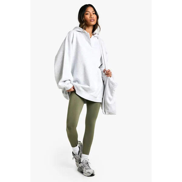 Notch Neck Balloon Sleeve Oversized Hoodie devient Sweat à capuche oversize à encolure à encoche et manches ballon